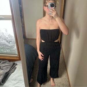LBD Black Cut Out Strapless Romper Size M